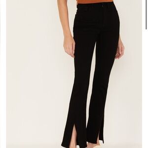 Just Black High Rise Slit Flare